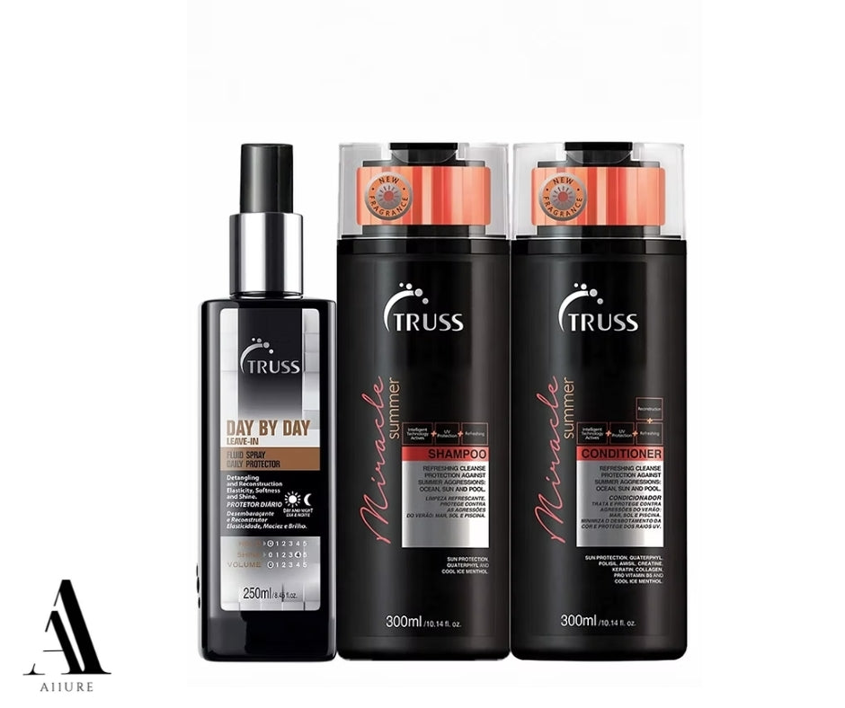 Truss Day By Day Heat Protectant Bundle with Miracle Summer Shampoo & Conditioner