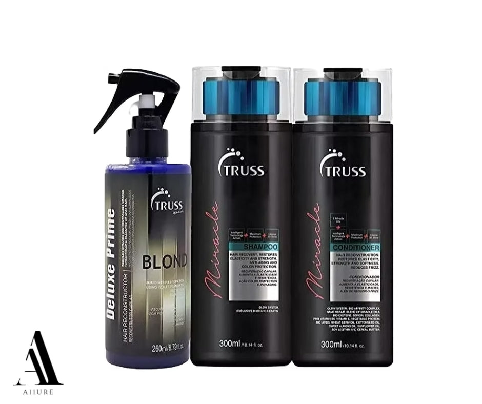 Truss Miracle Shampoo & Conditioner & Blond Deluxe Prime Set Bundle