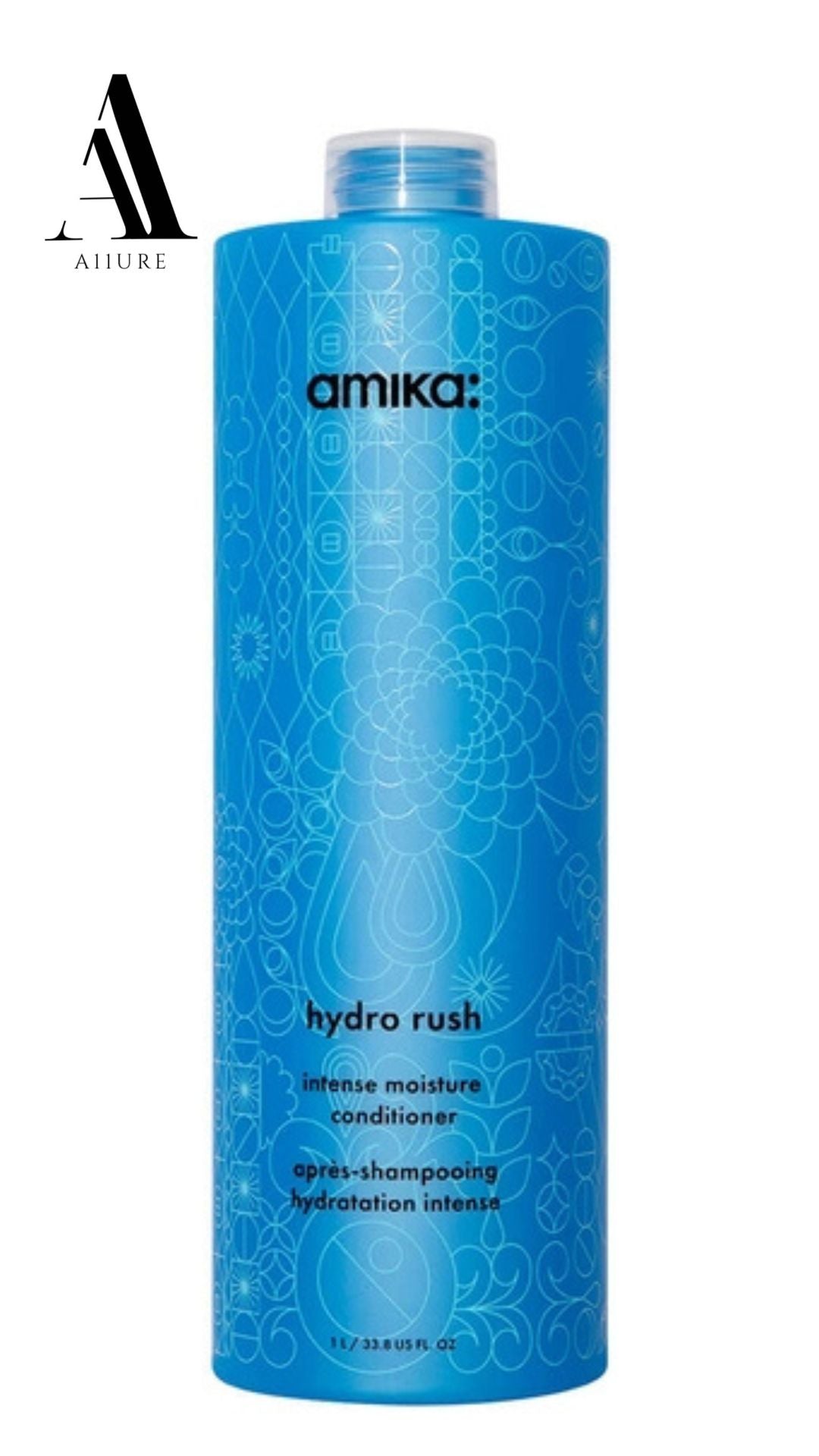 Amika Hydro Rush Intense Moisture Conditioner with Hyaluronic Acid 33.8 fl oz/ 1L