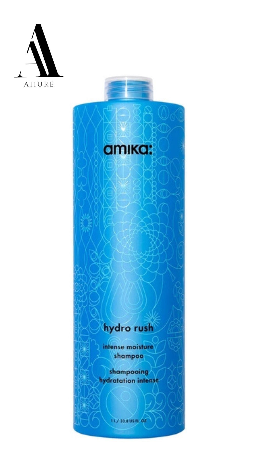 Amika Hydro Rush Intense Moisture Shampoo with Hyaluronic Acid 33.8 fl oz/ 1L