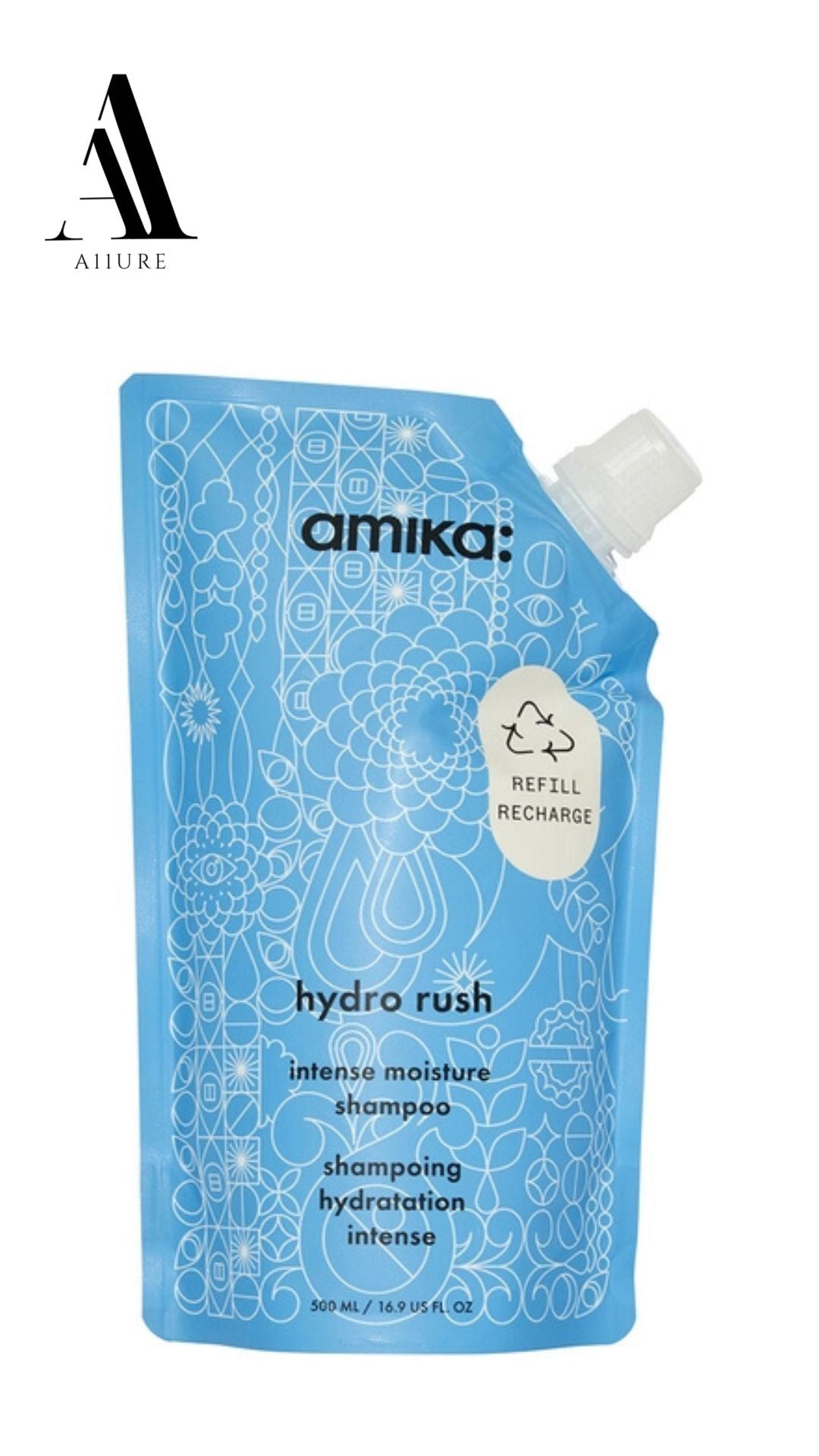 Amika Hydro Rush Intense Moisture Shampoo with Hyaluronic Acid 16.9 fl oz