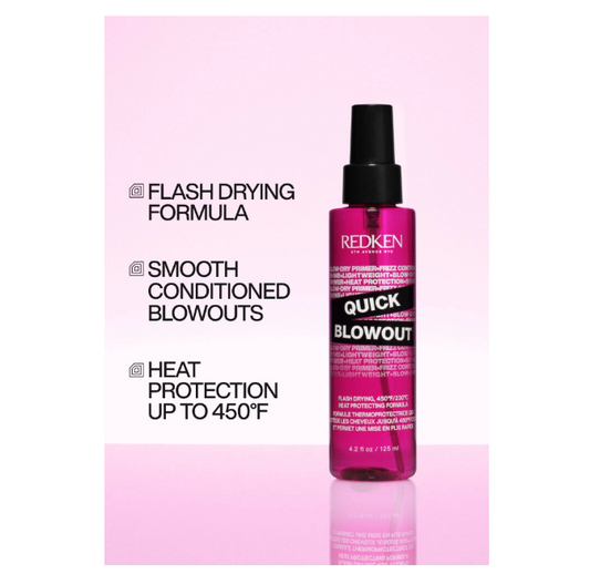 REDKEN Quick Blowout Heat Protecting Blowdry Spray 4.2 oz – Lightweight Blow Dry Primer