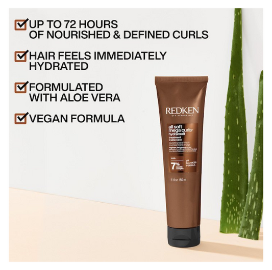 REDKEN All Soft Mega Curls Hydramelt Leave In Conditioner for Curly Hair - 5.1 oz