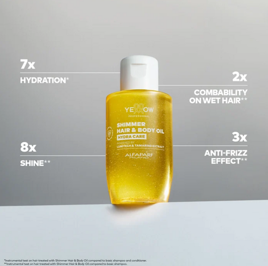 ALFAPARF MILANO Yellow Hydra Shimmer Hair & Body Oil - 3.38 oz
