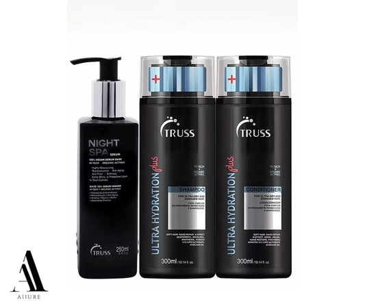 TRUSS Ultra Hydration PLUS Shampoo and Conditioner Set Bundle with Night Spa