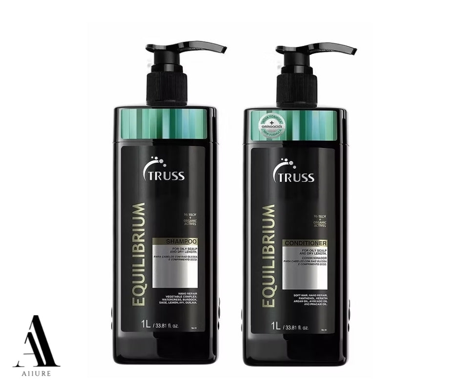 TRUSS Equilibrium Shampoo and Conditioner Set Bundle 1L / 33.81 fl. oz