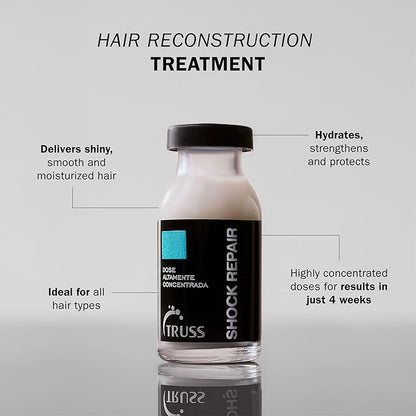 TRUSS Shock Repair Treatment 4-Week Supply – Intensive Hair Reconstruction Serum for Damaged, Dry & Weak Hair
