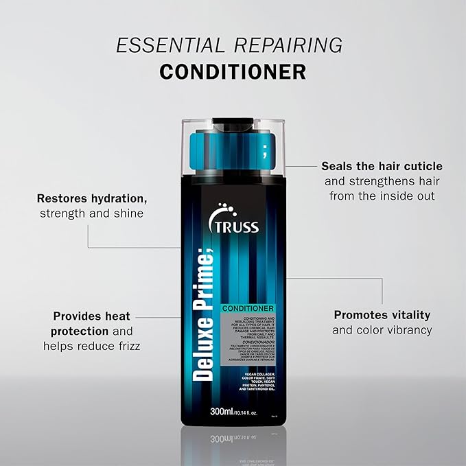 TRUSS Deluxe Prime Conditioner - Deep Conditioning Treatment, Hair Repair & Hair Softener with an Anti Fading Action - Seal Cuticles & Reduce Damage Caused by Chemical Treatments (10.14oz)