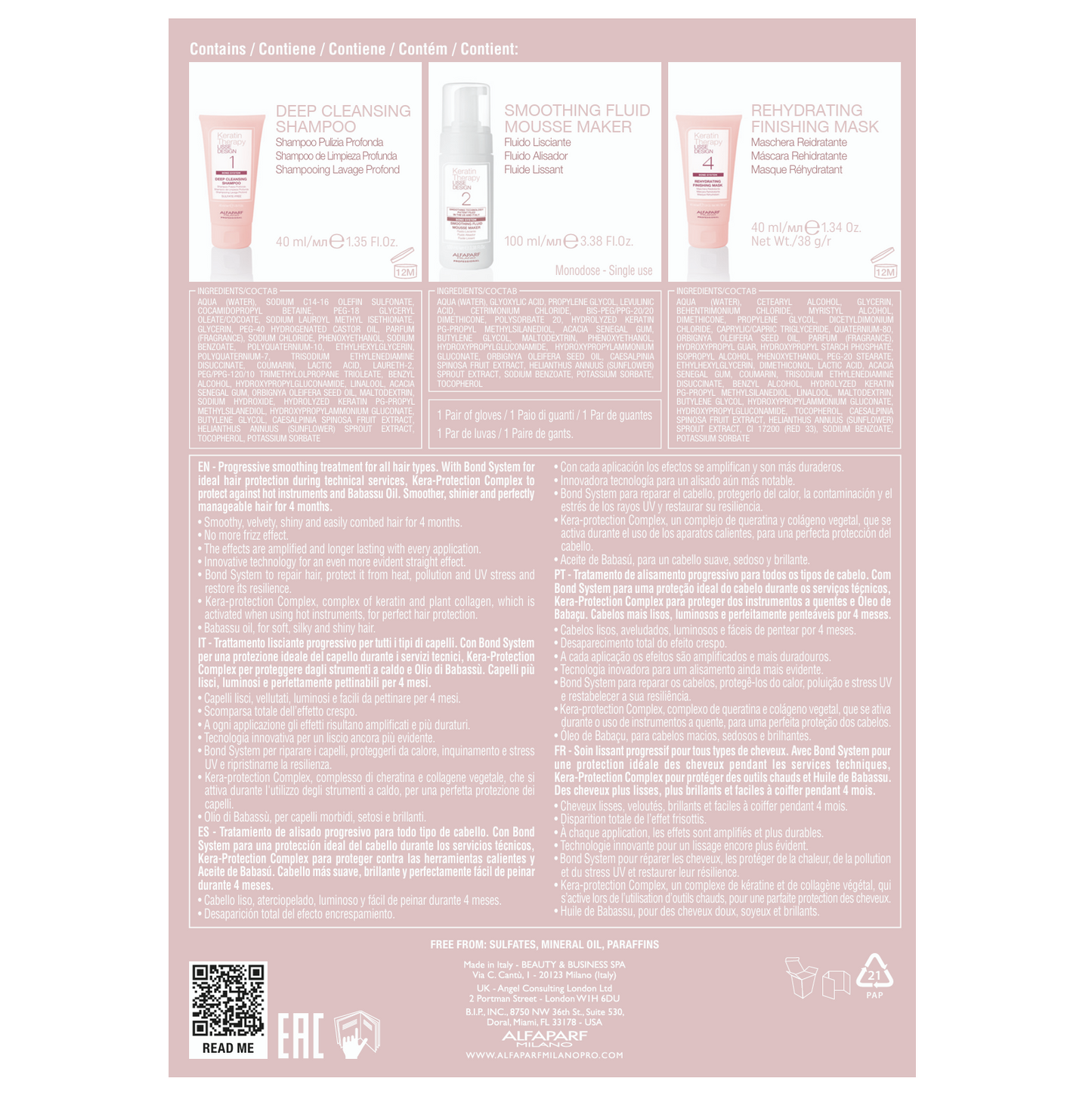 Alfaparf Milano Keratin Therapy Express Kit-Lisse Design