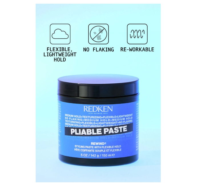 REDKEN Pliable Paste 5 oz – Medium Hold Flexible Texturizing Hair Paste