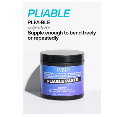 REDKEN Pliable Paste 5 oz – Medium Hold Flexible Texturizing Hair Paste