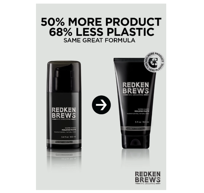 REDKEN Brews Work Hard Molding Paste 5oz - Styling Paste For Men