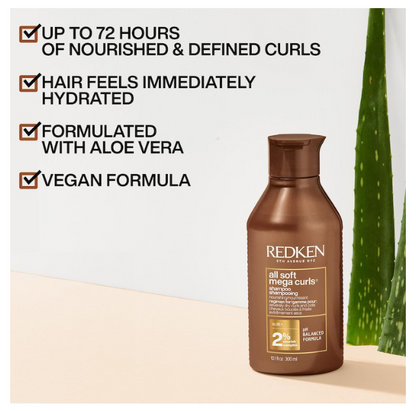 REDKEN All Soft Mega Curls Sulfate Free Shampoo for Curly and Coily Hair