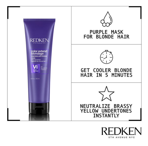 REDKEN Color Extend Blondage Express Anti-Brass Purple Hair Mask - 8.5 oz