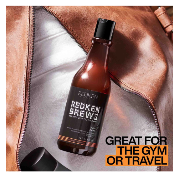 REDKEN Brews 3-in-1 Shampoo, Conditioner & Body Wash For Men