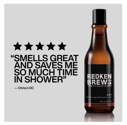 REDKEN Brews 3-in-1 Shampoo, Conditioner & Body Wash For Men