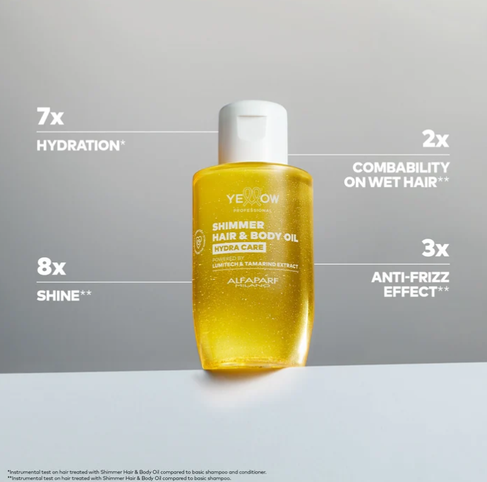 ALFAPARF MILANO Yellow Hydra Shimmer Hair & Body Oil - 3.38 oz