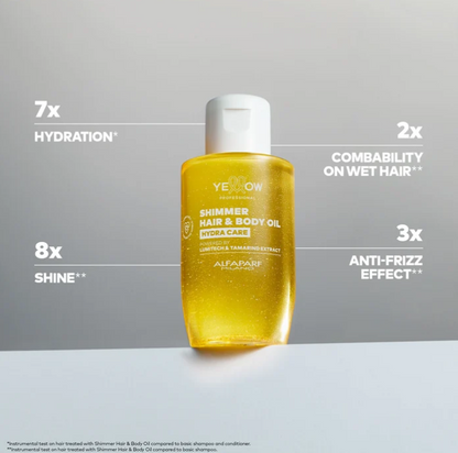 ALFAPARF MILANO Yellow Hydra Shimmer Hair & Body Oil - 3.38 oz