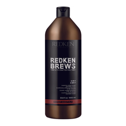REDKEN Brews 3-in-1 Shampoo, Conditioner & Body Wash For Men