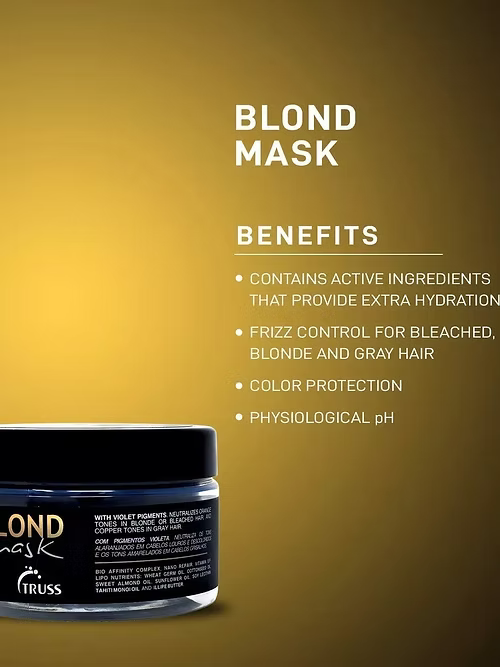 TRUSS Blond Shampoo 10.14 FL.OZ & Blond Mask 6.3 OZ. Bundle.